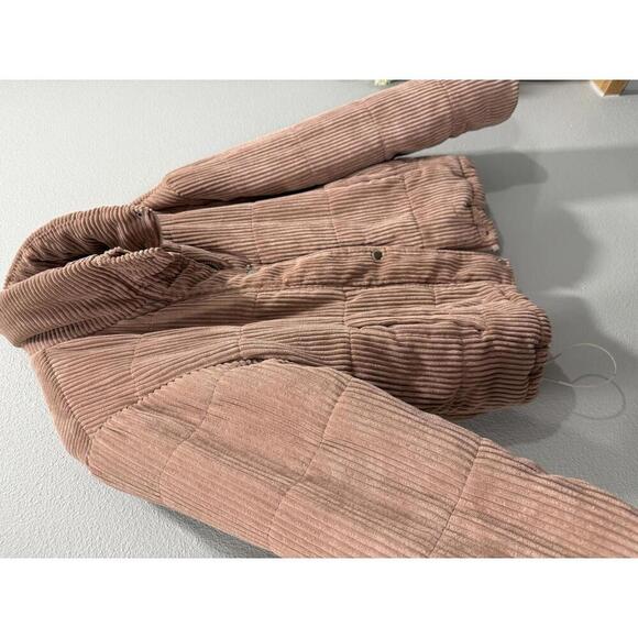 7 For All Mankind Corduroy Dusty Rose Bomber Jacket, Medium - Picture 3 of 7